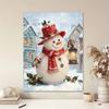 Pearl Painting DIY Kit Snowman with Lantern Frameless Handmade Bead Canvas Art Creative Leisure Craft for Bedroom Living Room Decor