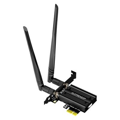 GLOTRENDS BE6500 WiFi 7 PCIe WiFi Card (Desktop) for AMDIntel Desktop PCs, Featuring MT7925B Controller, Bluetooth 5.4, Compatible with Windows