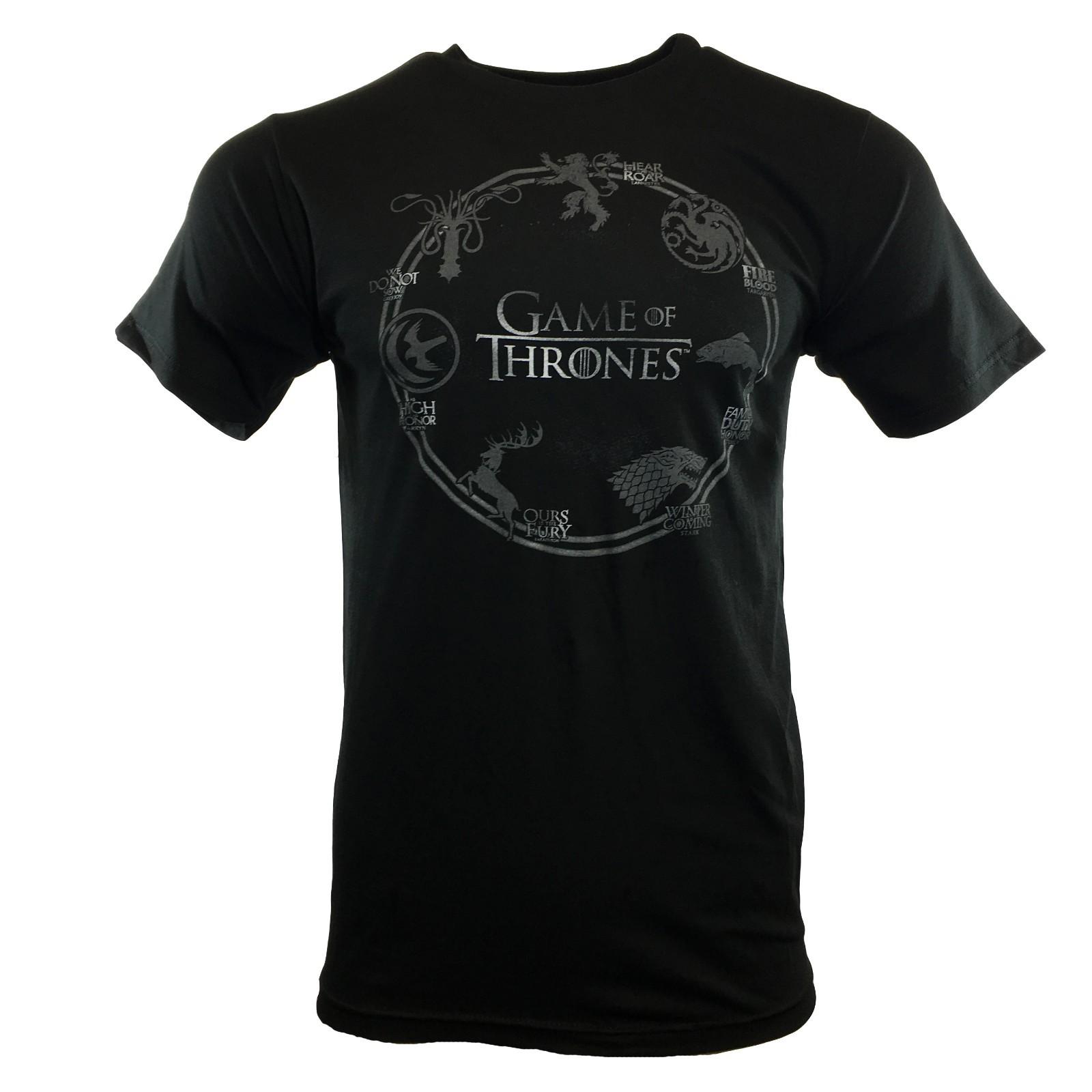 Unisext shirt GAME OF THRONES -Stark Targaryen Lannister Insignia -Size Small - XXXXL