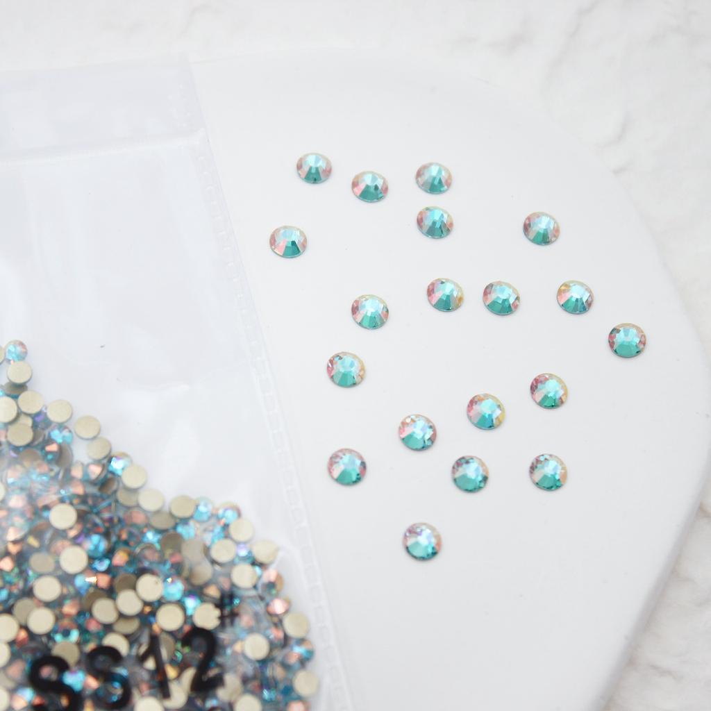 1440 Nail Art Flat Bottom Diamond Sparkle Coated Small Round Diamond Ab Symphony Gold Bottom Nail Decorative Diamond Accessories