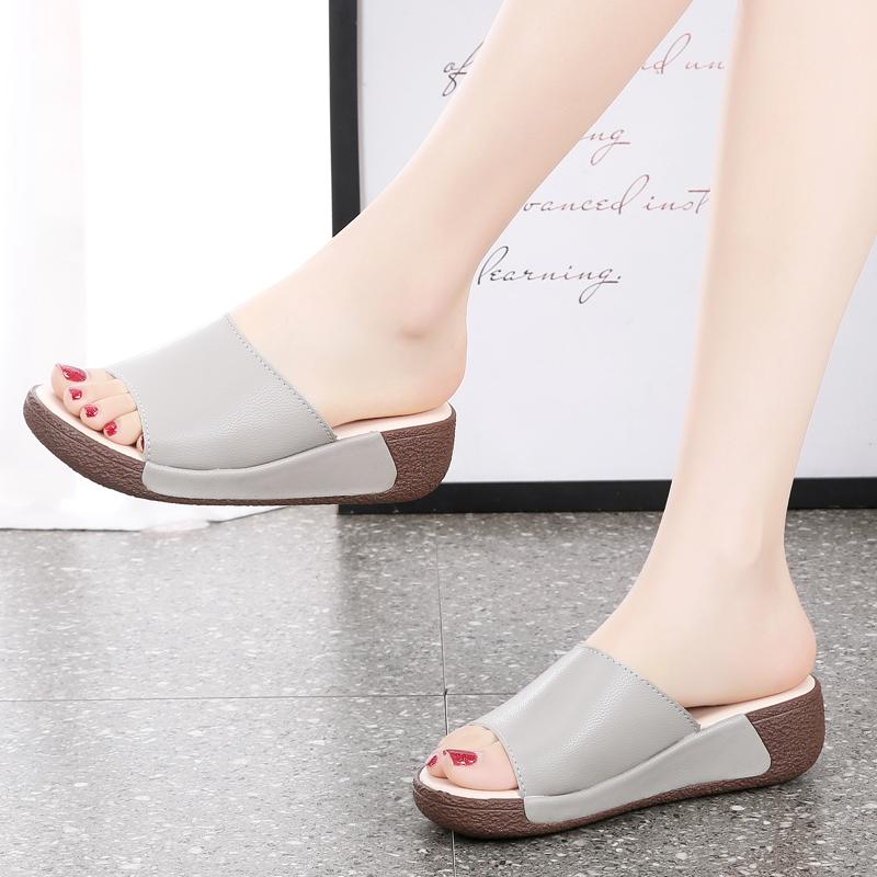 Women Slide Slippers Sandals Outdoor Open Toe Chunky Slippers Casual Thick Sole Height Increase Platform Sandals
