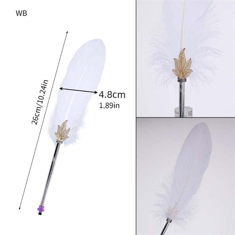 Antiqued Feather Ballpoint Pen Multipurpose Feathered Signing Pen for Student Adult Daily Writing Note Taking Journaling