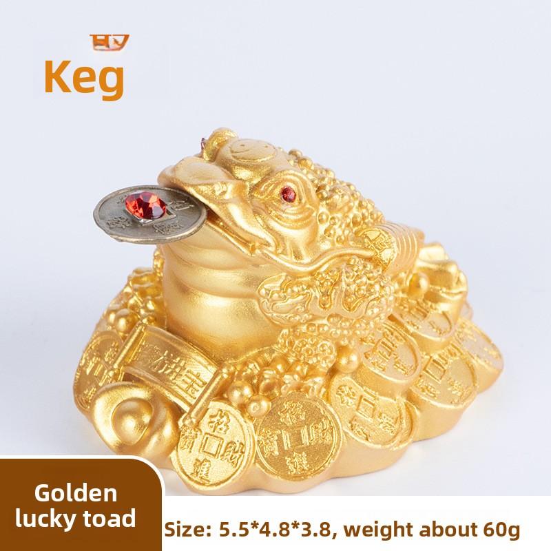 Large Resin Golden Toad Ornament Three-legged Golden Cicada Home Decoration Business Craft Gift Three-legged Toad