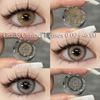 EYESHARE 1 Pair Colorful Contact Lenses 0.00~ -6.00 Myopia Prescription Brown Natural Lenses Yearly Beauty Pupils