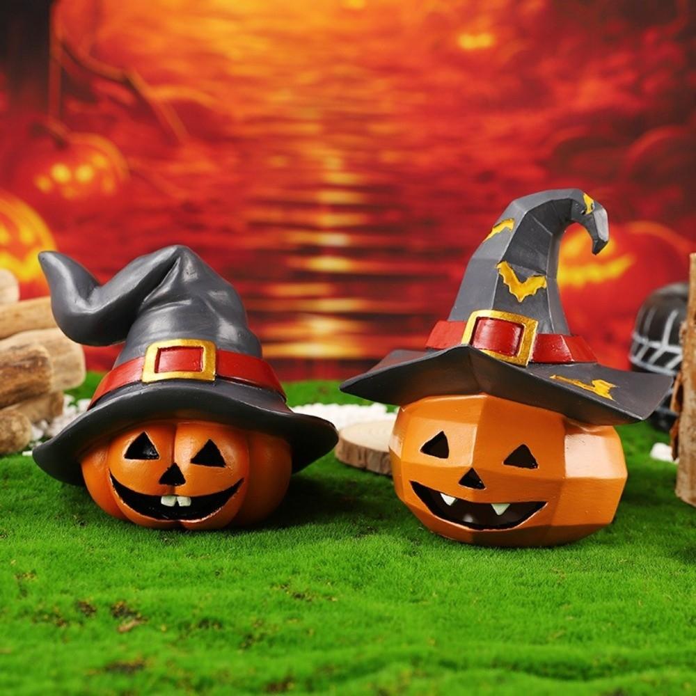 Resin Crafts Halloween Pumpkin Figurine Festival Pumpkin Statue  Home Party Decor