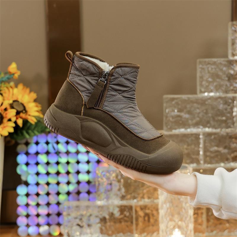 Non-slip warm high-top sports fluffy short boots cotton shoes autumn and winter velvet soft-soled snow boots