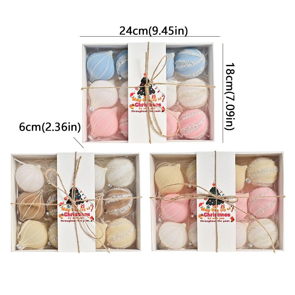12pcs Irregular Christmas Spheres Pendant 6cm Christmas Tree Ornaments  New Year