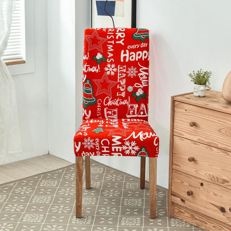 Chair Cover Dining Room Christmas Decor 2025 Santa Claus Snowflake Print Office Chair Covers Stretch Removable Chair Seat Cover