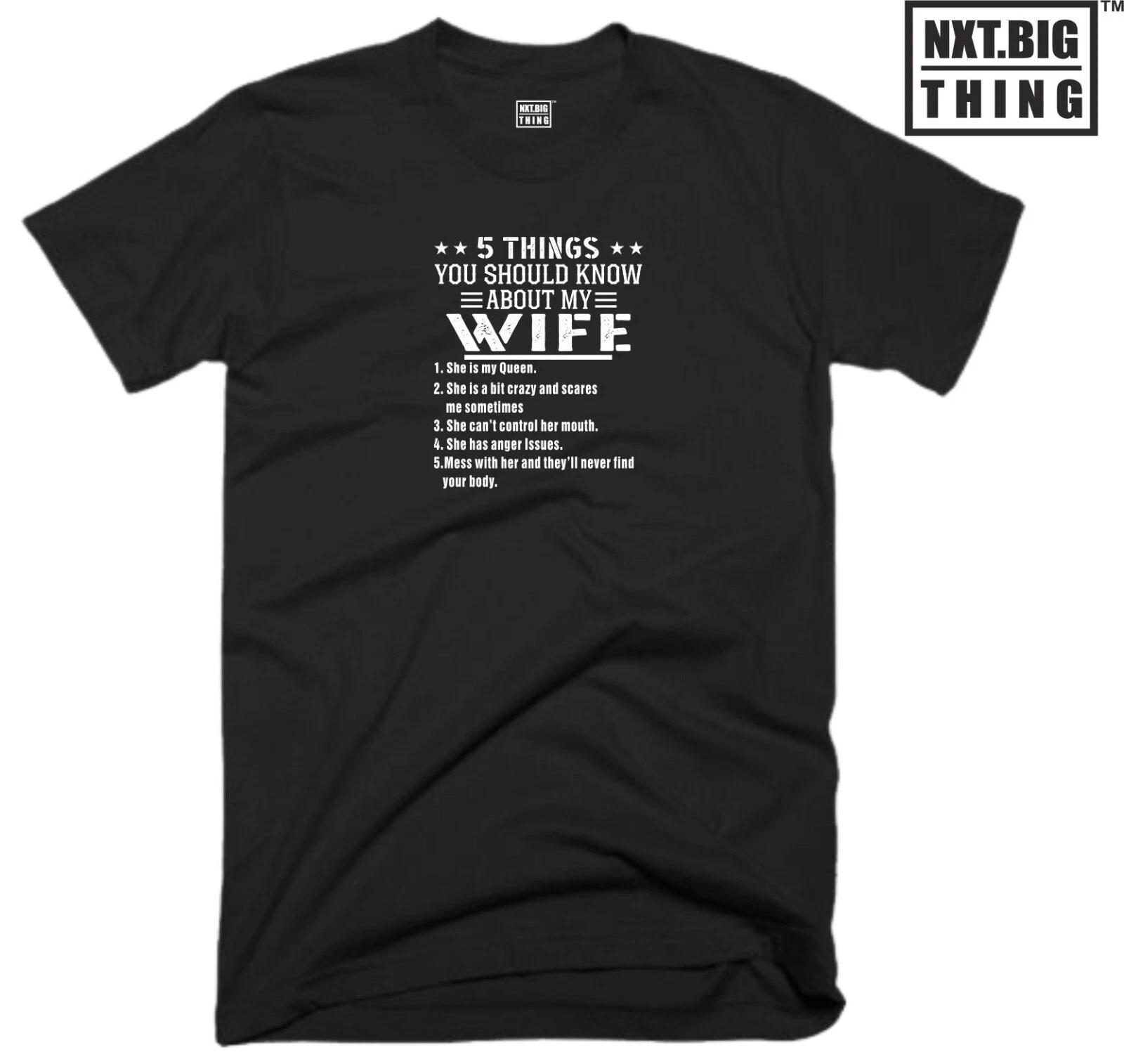 5 Things About Wife T Shirt Funny Husband Marriage Quote Birthday Xmas Gift Top S