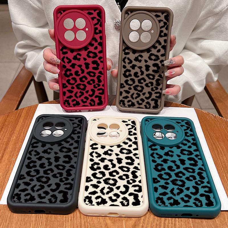 Phone Case for OnePlus 13 12 Leopard Print Shockproof Bumper TPU Silicone Soft Cover Fundas for OnePlus 13T 13R 12R 11R Coque