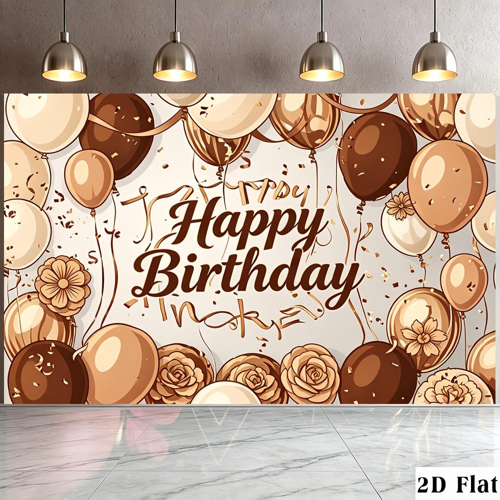 Send a 2D banner 2D flat banner 1 piece polyester background color brown floral balloonszyc