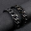 Kalen Black Cuban Link Men's Bracelet Gothic Style 15mm Thick Chain Stainless Steel Party Jewelry Simple Brushed Polished Gift