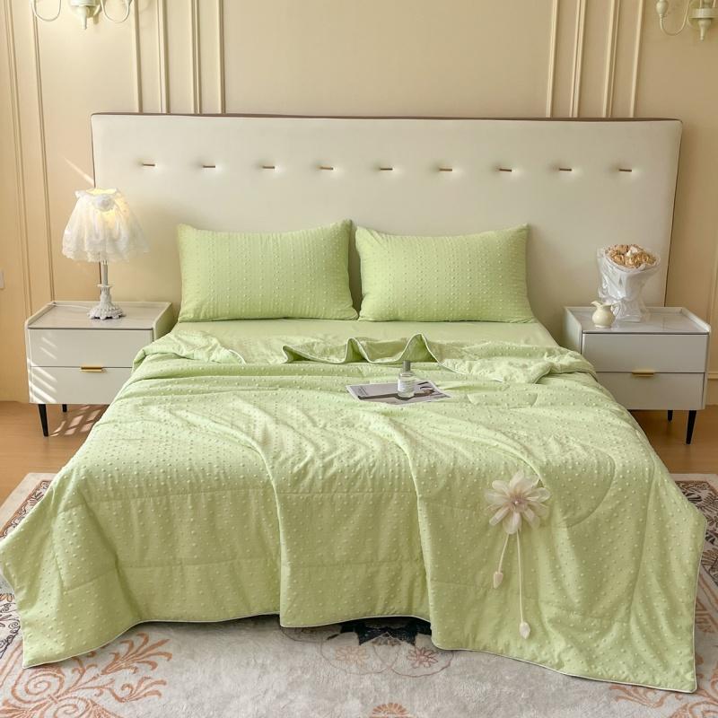 Dot Knitted Cotton Summer Quilt,Thin Air Condition Comforter,Flower Decor Blanket For Kids Adults, Home Bedding 180*200Cm