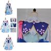 Genshin Impact Kamisato Ayaka Cosplay Costume Wig Flower Dress Hat Halloween