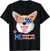 Corgi Merica 4th Of July T Shirt Boys Girls Dog Puppy Gift Unisex Tshirt