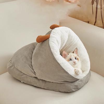 Winter Warm Kleine Hundehütte Bett Atmungsaktives Hundehaus Niedliches Hausschuhe Geformtes Hundebett Katze Schlafsack Haustierhaus