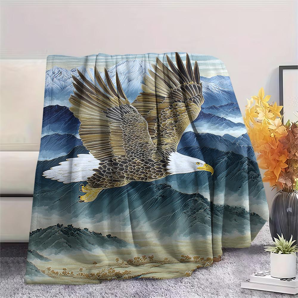 

Eagle Print Flannel Blanket, High quality Comfortable for All Seasons, Home Decor, Warmth and Comfort, Perfect for Christmas Gifts 80cm x 120cm