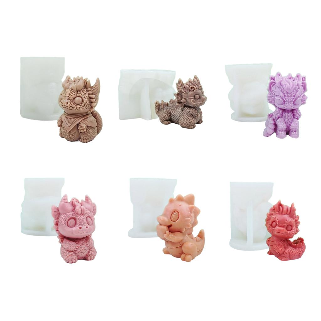 Cute Dragon Silicone Mould Resin Casting Molds Scented Candle Molds for Candle Making Plaster Soap Mold Desktop Decors