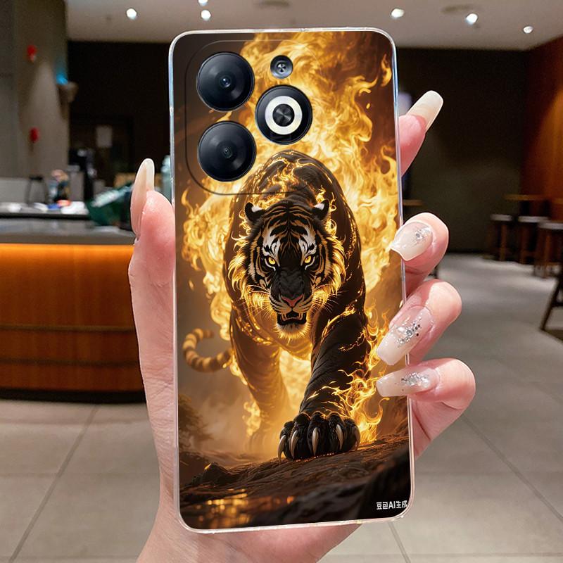 Casing For infinix Smart 8/Smart 8 Pro Luxury Dragon Cute Cool Boys Girls Soft silicone Phone Case Back Cover Transparent Shell