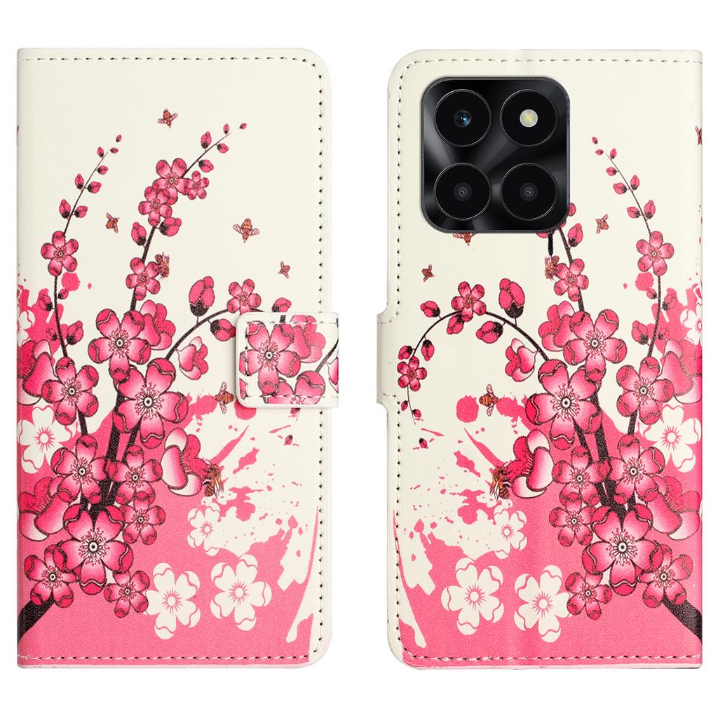 For Honor X6a 4G/X6b 4G/X6c 4G Wallet Case PU Leather Pattern Printing Phone Stand Cover