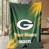 Green Bay Packers Coperta Plaid Personalizzata Stampa il Tuo Nome Testo Morbida Calda Coperta Regalo di Festa