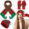 Set 2/3 Pezzi Cappello Beanie Invernale di Natale Sciarpa Guanti Caldi Morbidi Lavorati a Maglia Cappello di Lana di Babbo Natale per Esterno Uomini Donne