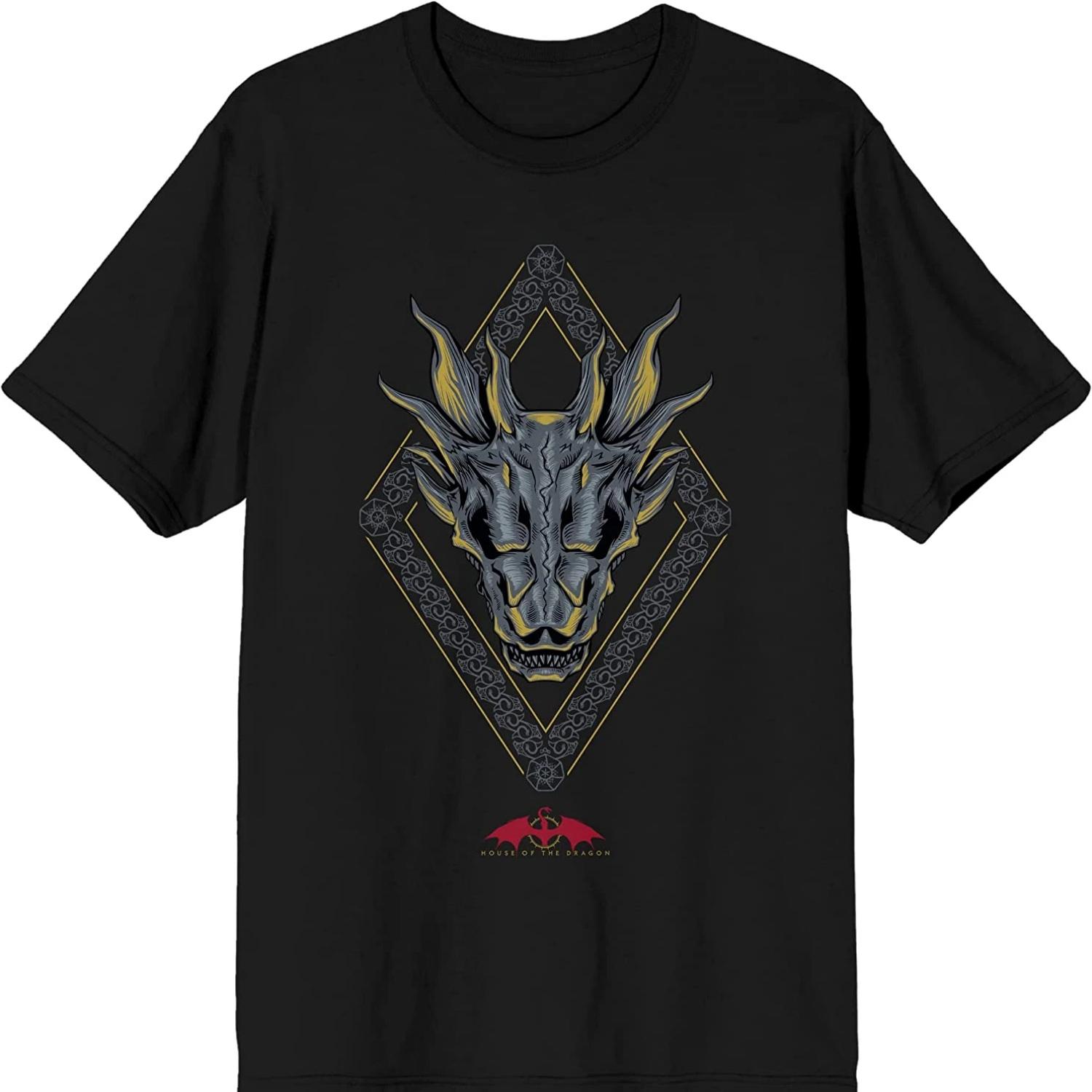 

Targaryen Shield Dragon Symbol Dragon Head Logo T-Shirt Short Sleeve Casual 100% Cotton O-Neck Summer Mens T Shirt Size S-3XL S