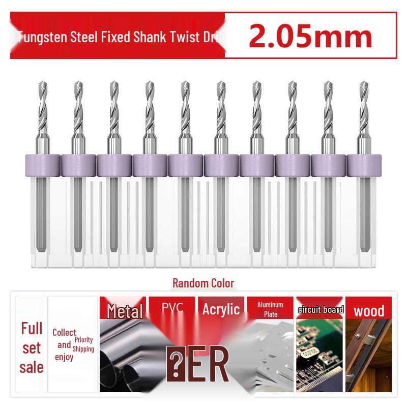 PCB Tungsten Steel Micro Twist Drill Set, 0.2-3.0mm, Fixed Shank