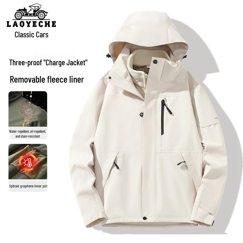 

LAOYECHE Men s 3-in-1 Outdoor Winter Jacket XL