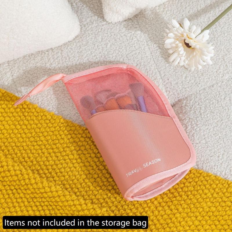 Transparent Zippered Makeup Bag Large Capacity Travel Cosmetic Storage Pouch for Women