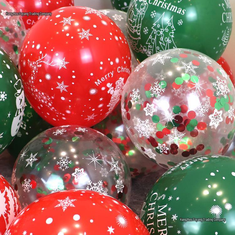 Decorazioni Palloncini di Natale con Paillettes Fiocco di Neve per Eventi