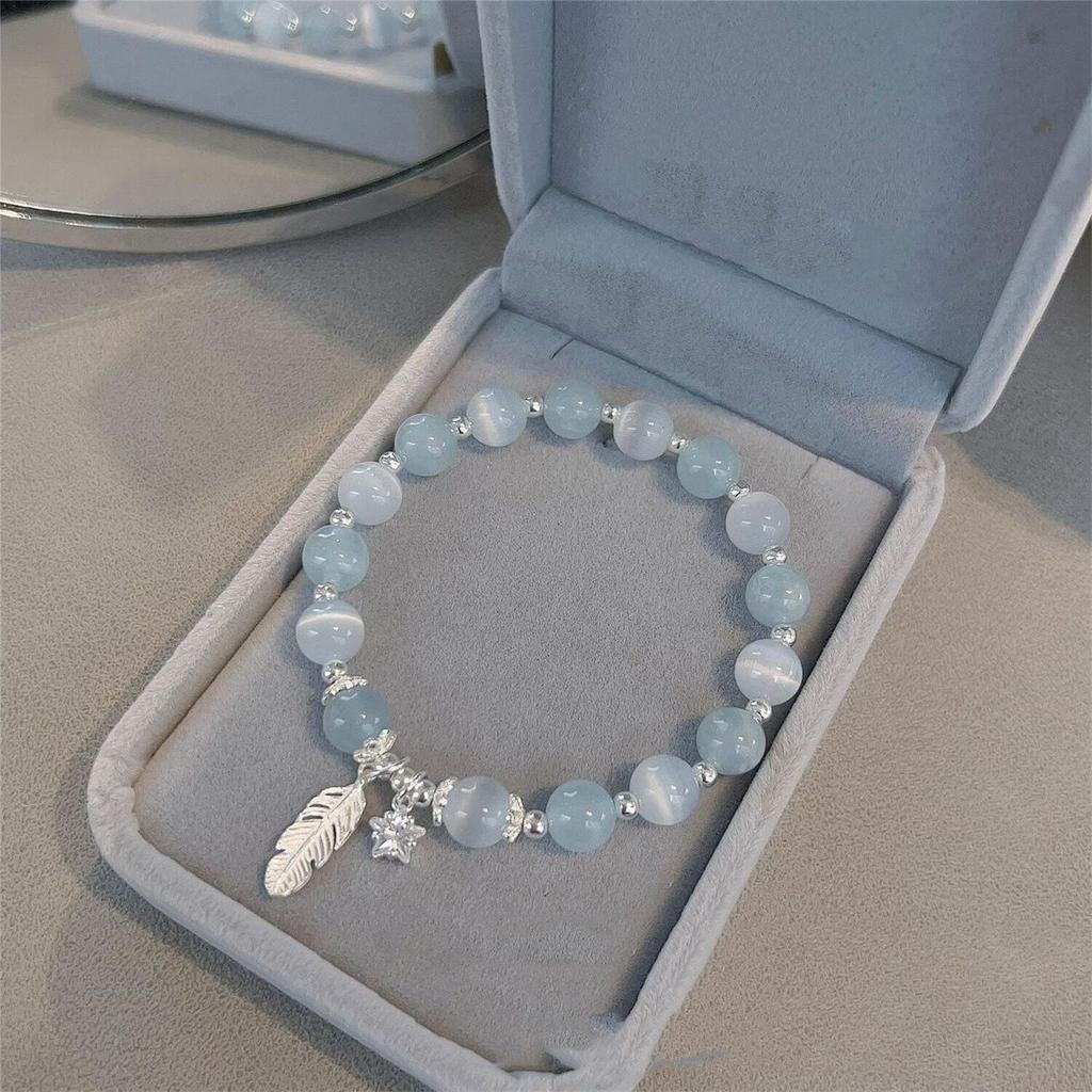 Luxusný elastický náramok Opal Sea Blue Treasure Moonlight Light