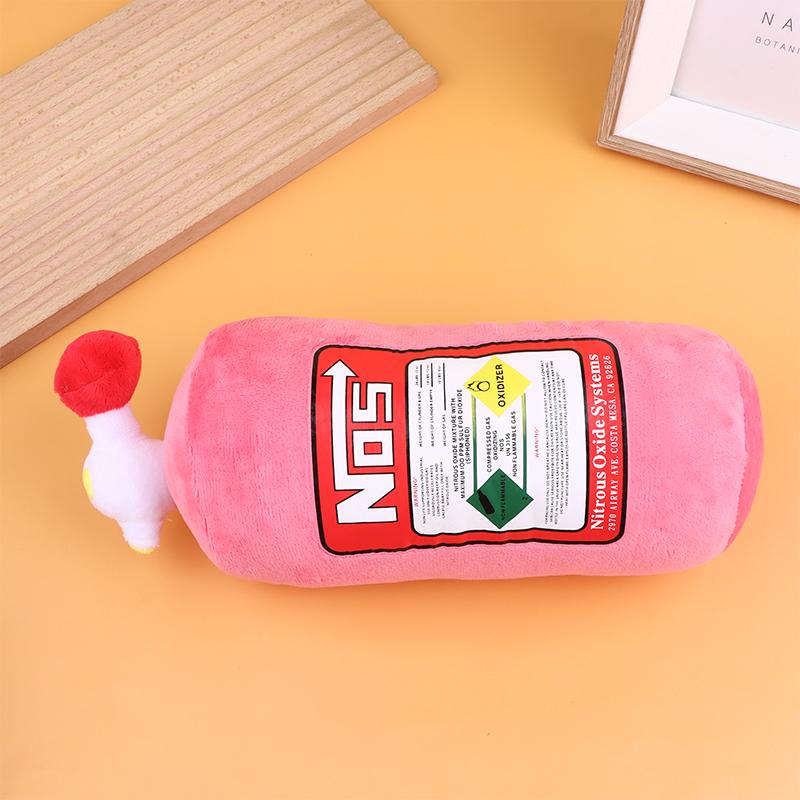 

Car Seat Neck Pillow Creative NOS Nitrous Oxide Bottle Soft Plush Car Headrest Car Decoration Neck Support Seat Cushion рожевий