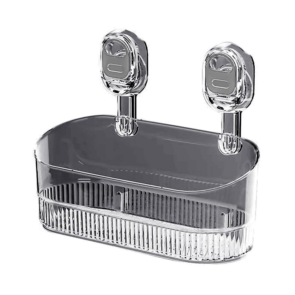 Heavy Duty Suction Cup Storage Box Wall Mount Bathroom Cosmetics Holder Transparent Shelf for Bathroom and Kitchen Use