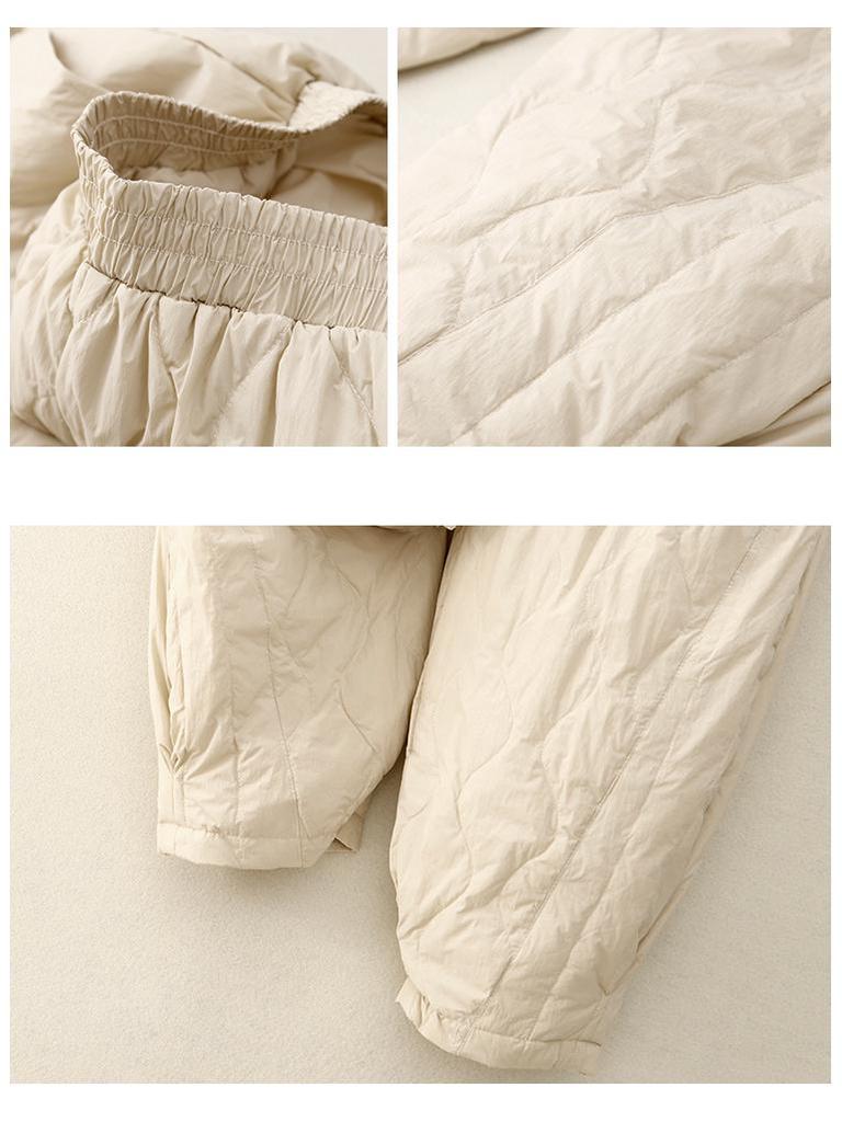 Xin Xing 2024 Women's High Waist Loose Fit Warm Down Cotton Pants