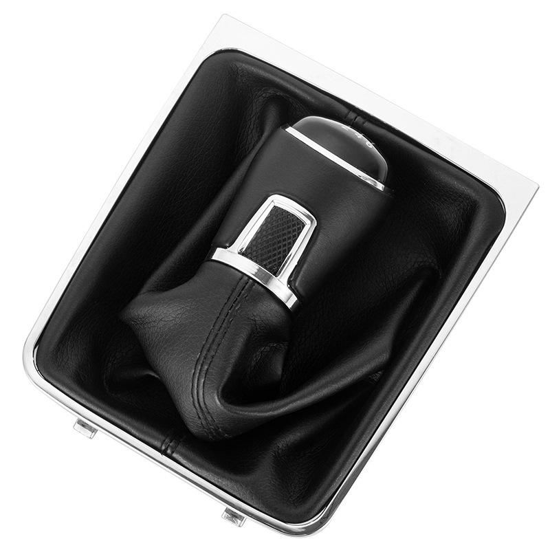 Leather Shift Knob Dust Cover Set for Magotan B6 5/6-Speed Manual Transmission
