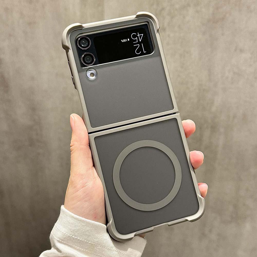Shockproof Matte Magnetic Wireless Charging Case For Samsung Galaxy Z Flip 6 5 4 3 5G For Magsafe Protection Cover For Z Flip6