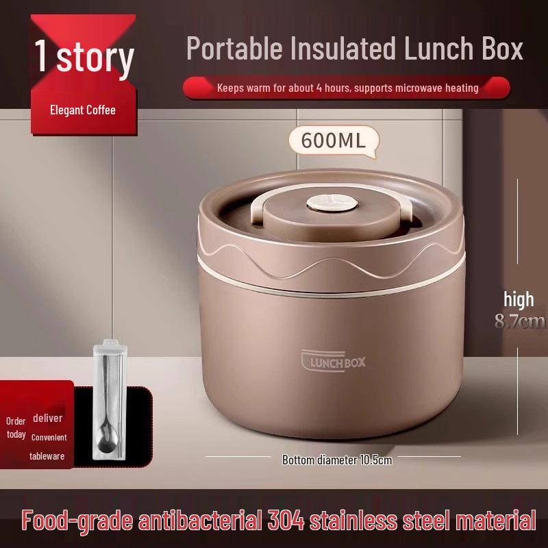 Extra Long Insulated Stainless Steel Bento Lunch Box - Microwaveable & Portable