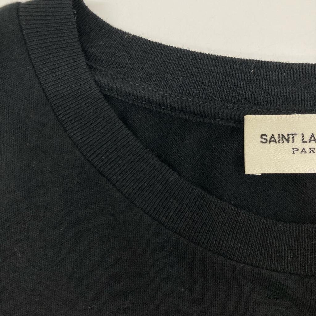 SAINT LAURENT PARIS Black 631800 Graphic Print T-shirt tops XL blackUsed