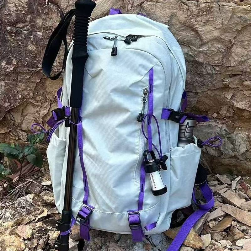 Outdoor Hiking Backpack 30l Waterproof Nylon Travel Daypack For Men Women