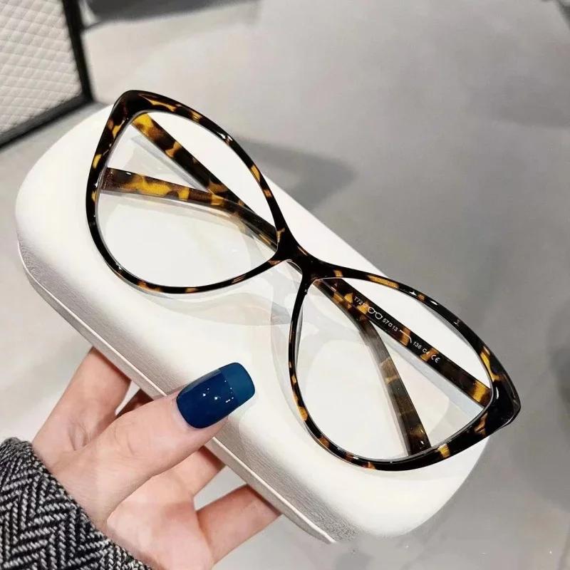Fashion New Finished Myopia Glasses Vintage Cat Eye Blue Light Blocking Eyewear Men Women Luxury Minus Diopter Eyeglasses