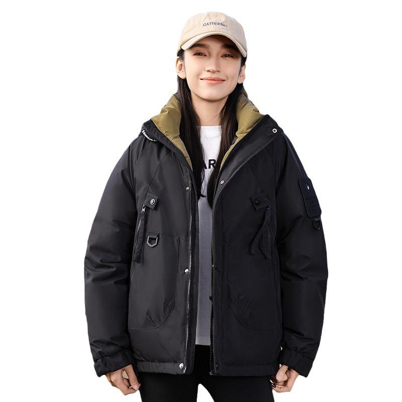 New winter workwear, thickened and warm short down cotton jacket, cotton jacket, women's cotton jacket, loose couple clothes