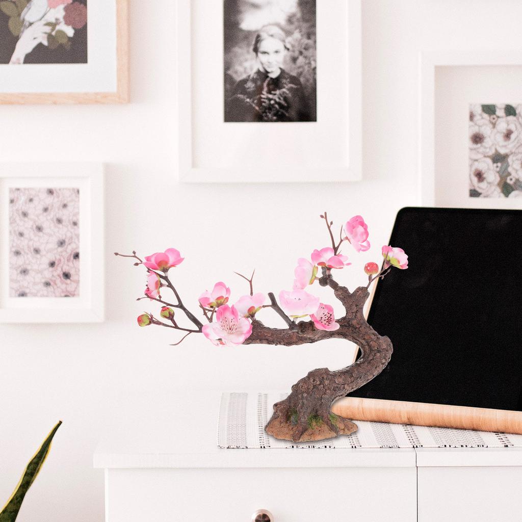 Plum Tree Ornament Artificial Decor for Desk Table Sand Table Micro Landscape Bonsai Sashimi Decoration Home Office
