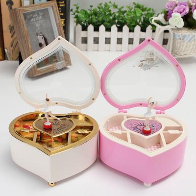 Klassische Drehbare Tänzerin Spieluhr Spieluhr Damen Schmuckkästen Halskette Ring Aufbewahrungsorganizer Geschenk für Mädchen Valentinstag