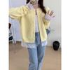 Autumn New Knitted Sweater Fashionable Versatile Splicing Lace Top Lace-up Design Cardigan Jacket Women