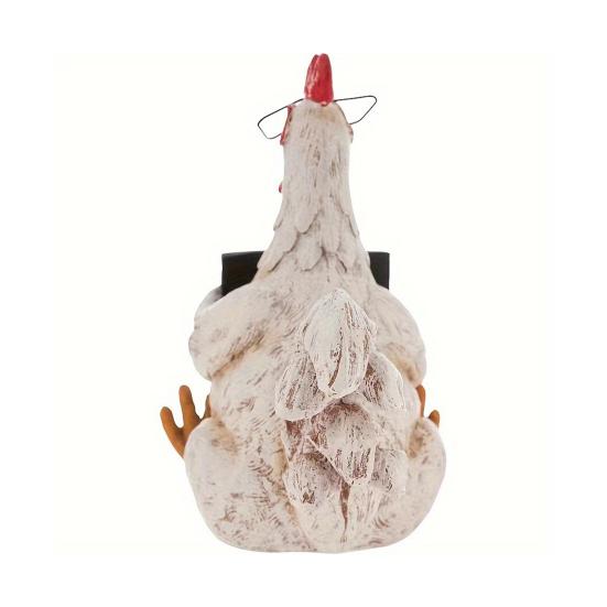 Rustic Rooster Figurine Resin Distressed Chicken Statue Farmhouse Style Rooster Sculpture for Thanksgiving Day Desktop Decoration