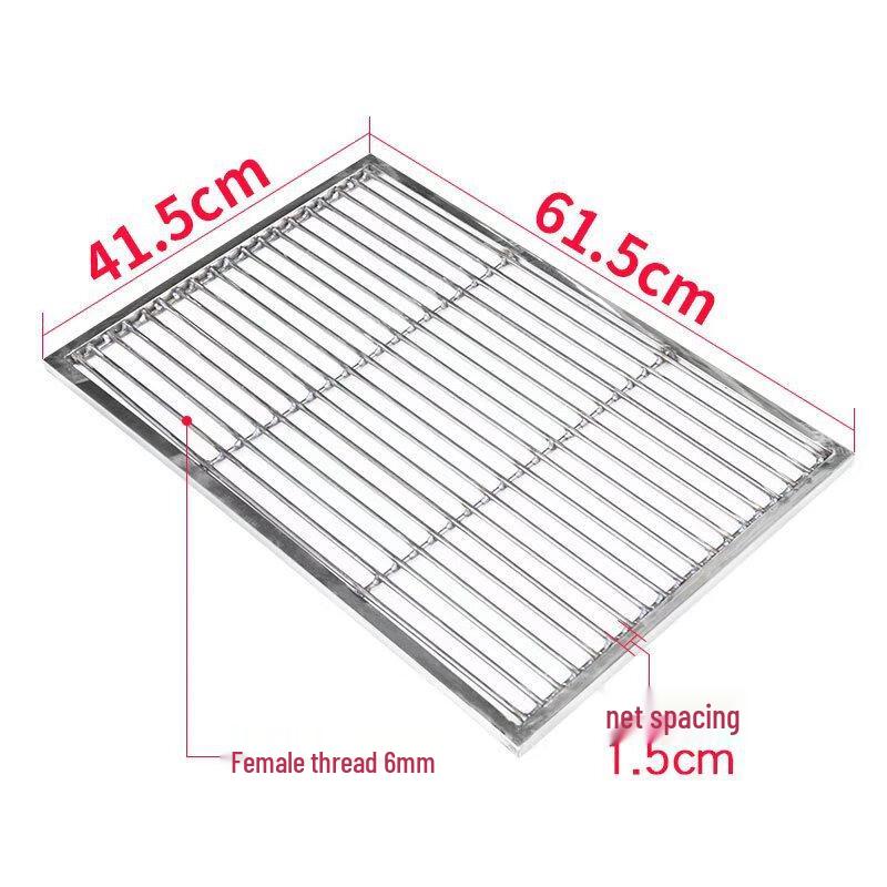 Drui-en 6mm Thick Stainless Steel BBQ Grill Grate 41.5x61.5cm