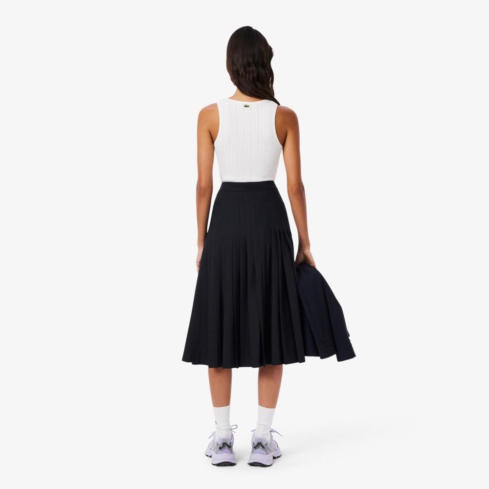 Lacoste Women's Wrap Pleated Midi Skirt JF5406-55NHDE