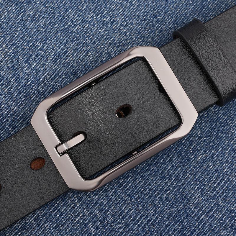 Retro Men'S Leather Casual Pin Buckle Cowhide Belt Simple E-Commerce Belt Belt Men'S Casual Versatile Belt