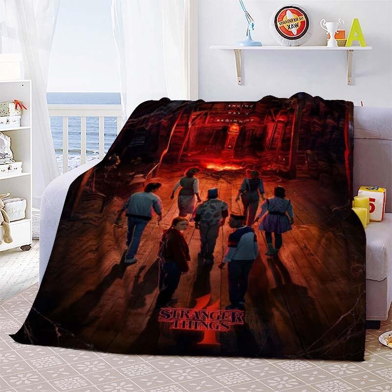 Heißer Film Stranger Things Deckenbezug Cartoon Flanelldecken für Betten Sofas Warmes Bettlaken Weiche Bettwäsche Zimmerdeko Fan-Geschenk